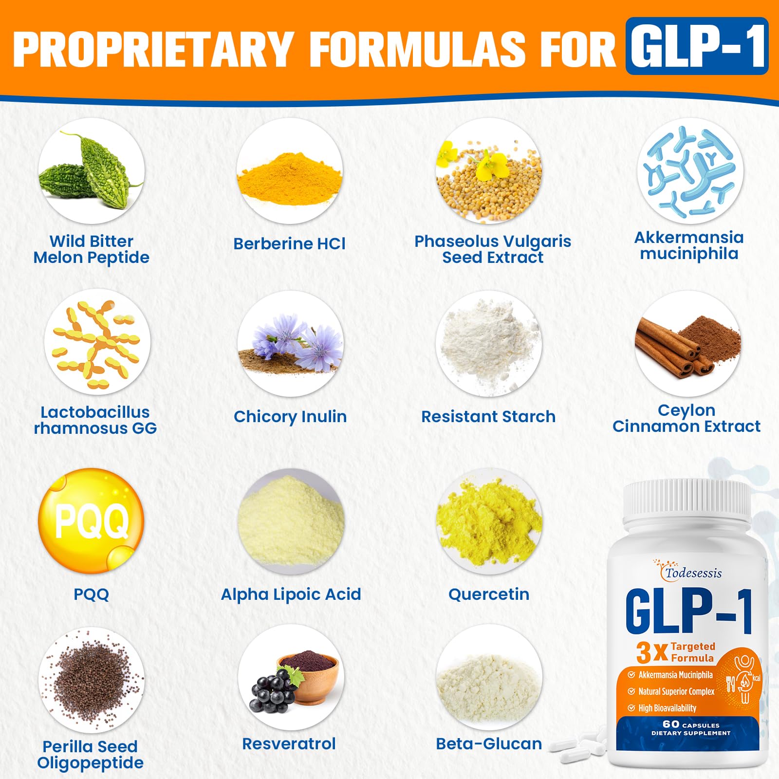 Todesessis GLP-1 bottle with probiotic blend for gut health