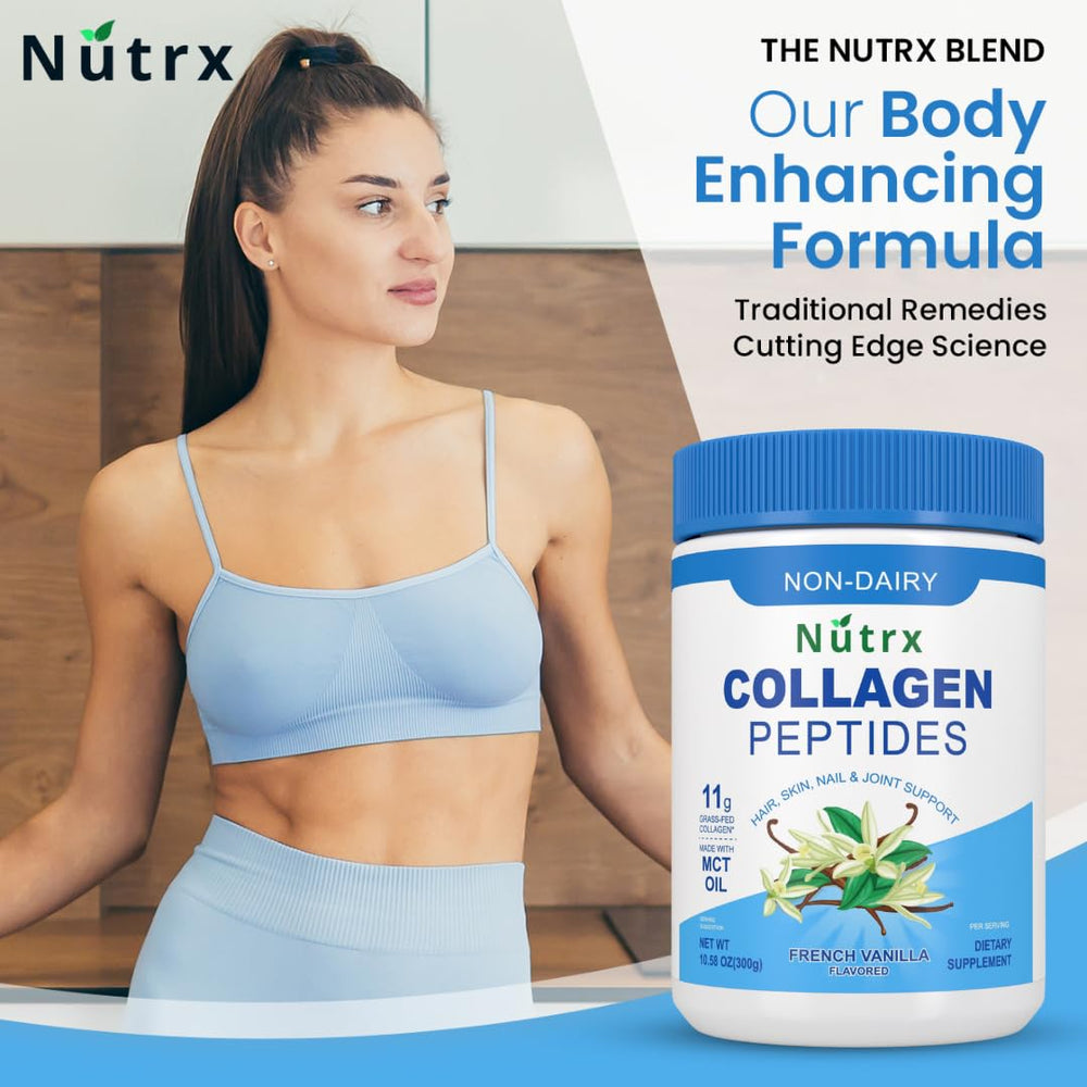 Toeah collagen peptides powder vanilla coffee mix; blends smoothly for a creamy, clump-free cup.