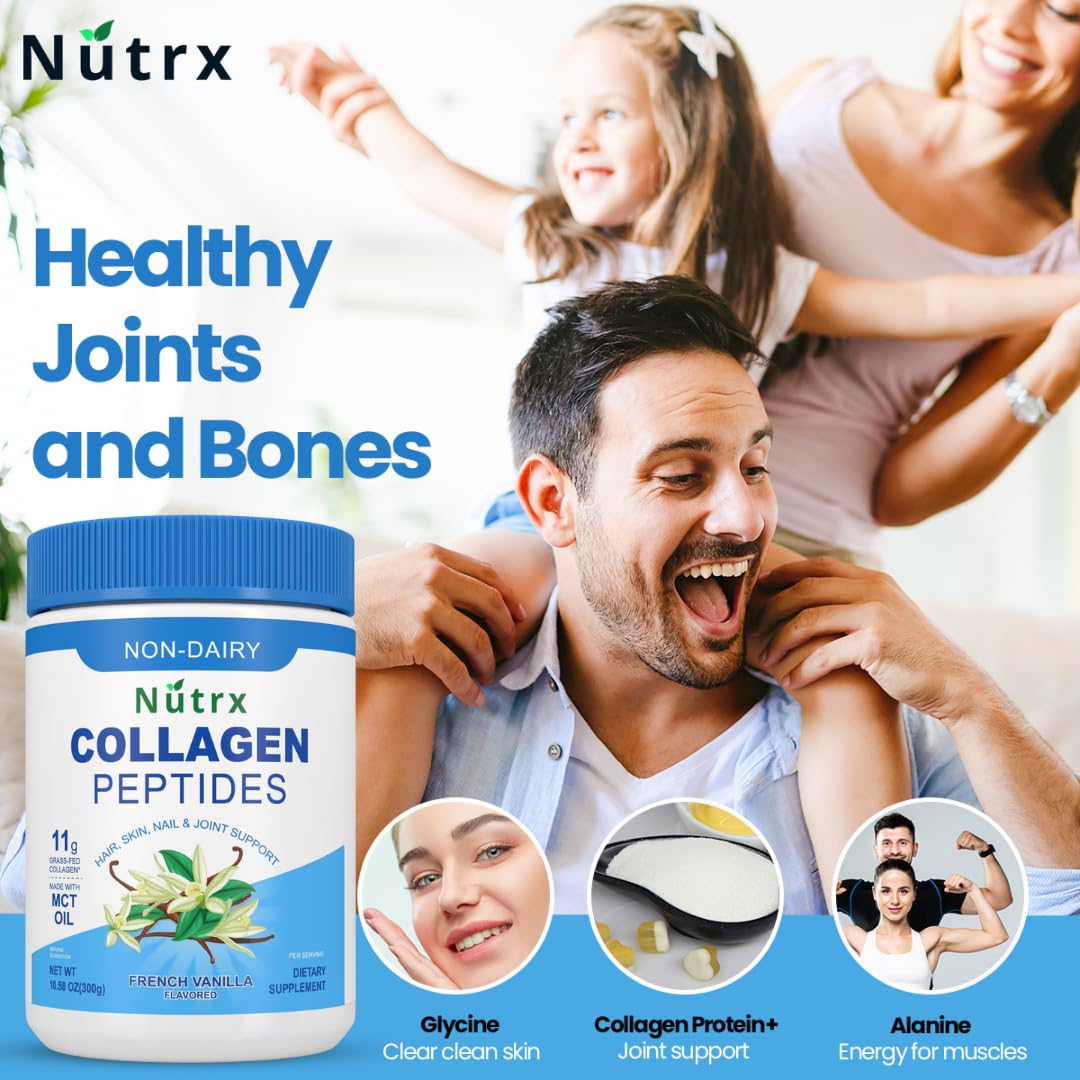 Toeah collagen peptides powder vanilla dissolves in liquid; quick dispersion for simple drinks.