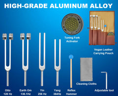 Tofxim tuning forks 256Hz for clear resonance during yoga sessions.