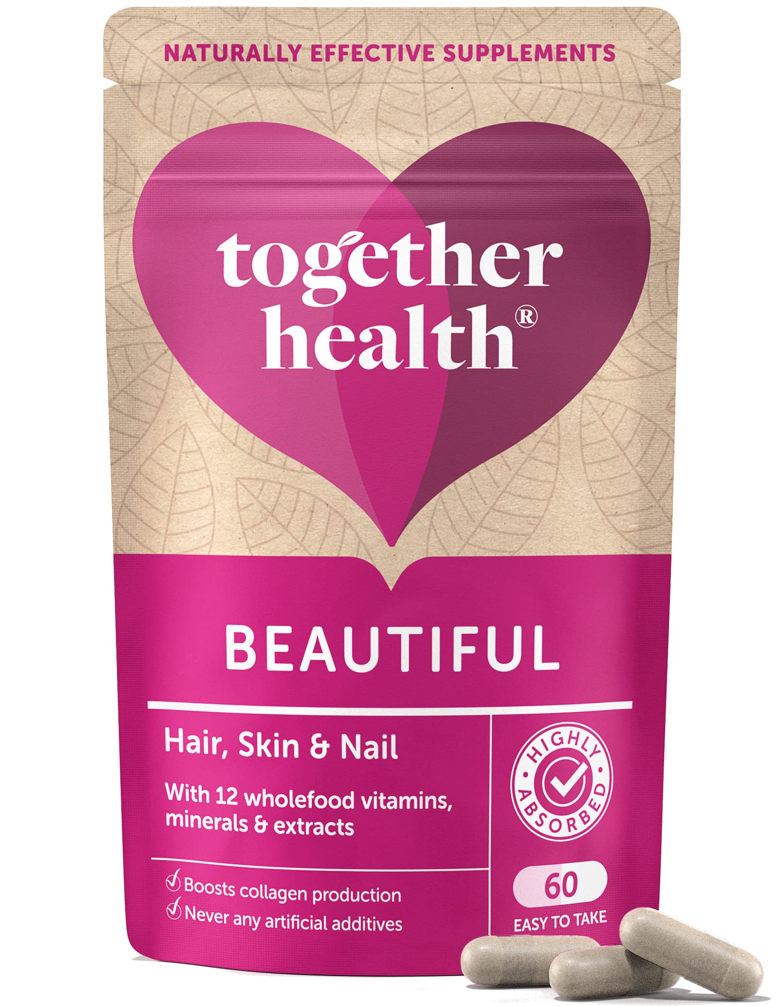 Together Hair Skin Nail capsules bottle front view for daily beauty routine