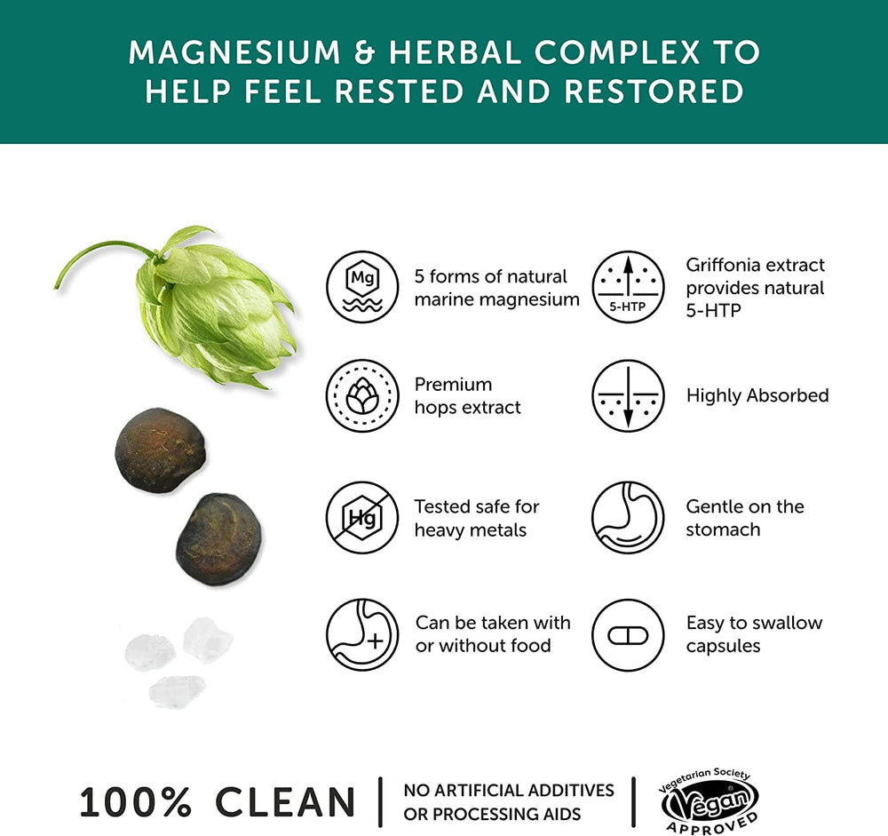 Hops extract visual highlight for Together OceanPure Night Time Magnesium bottle