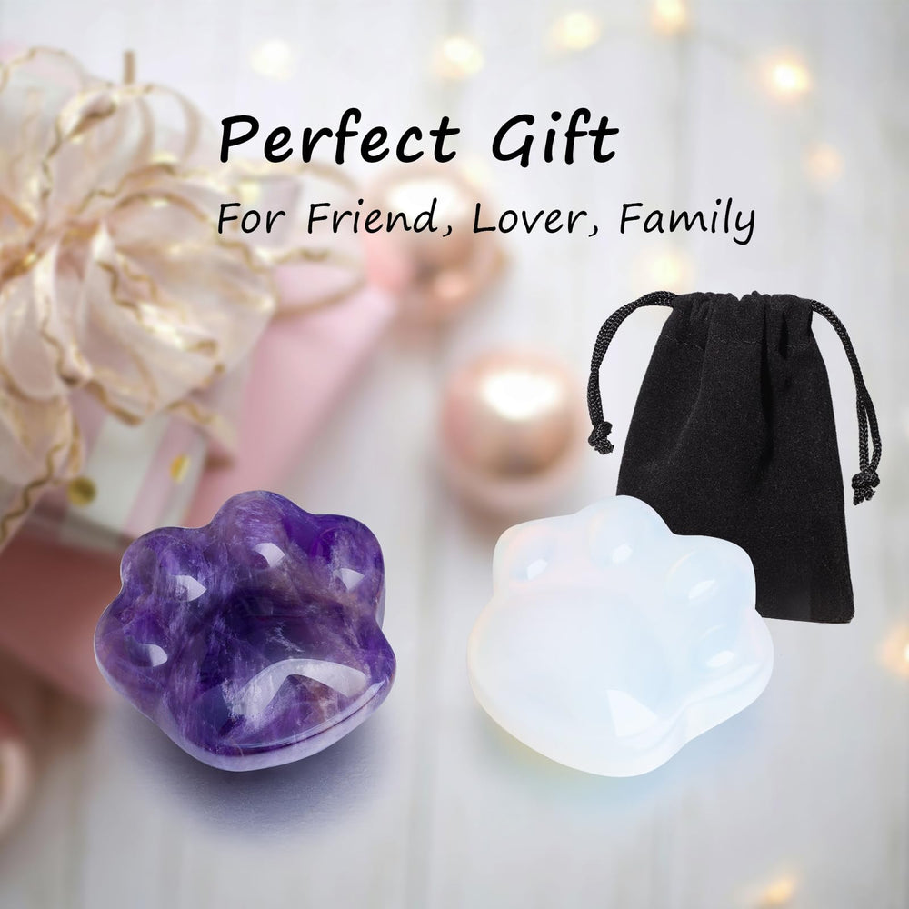 Togous cat amethyst worry stone gift-ready packaging for crystal fans