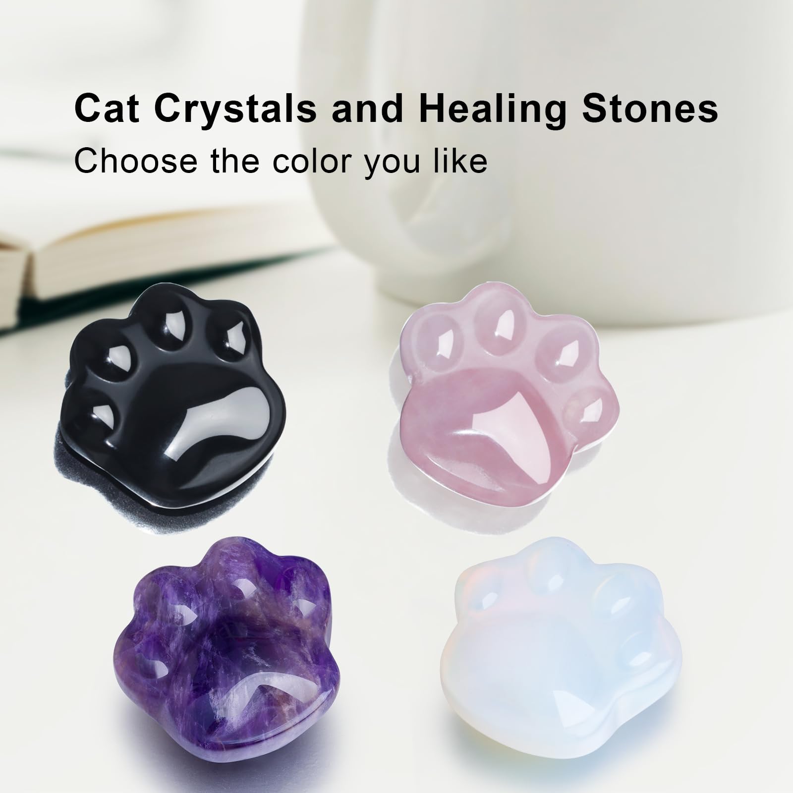 Togous cat crystal palm-size meditation tool supports mindful focus.