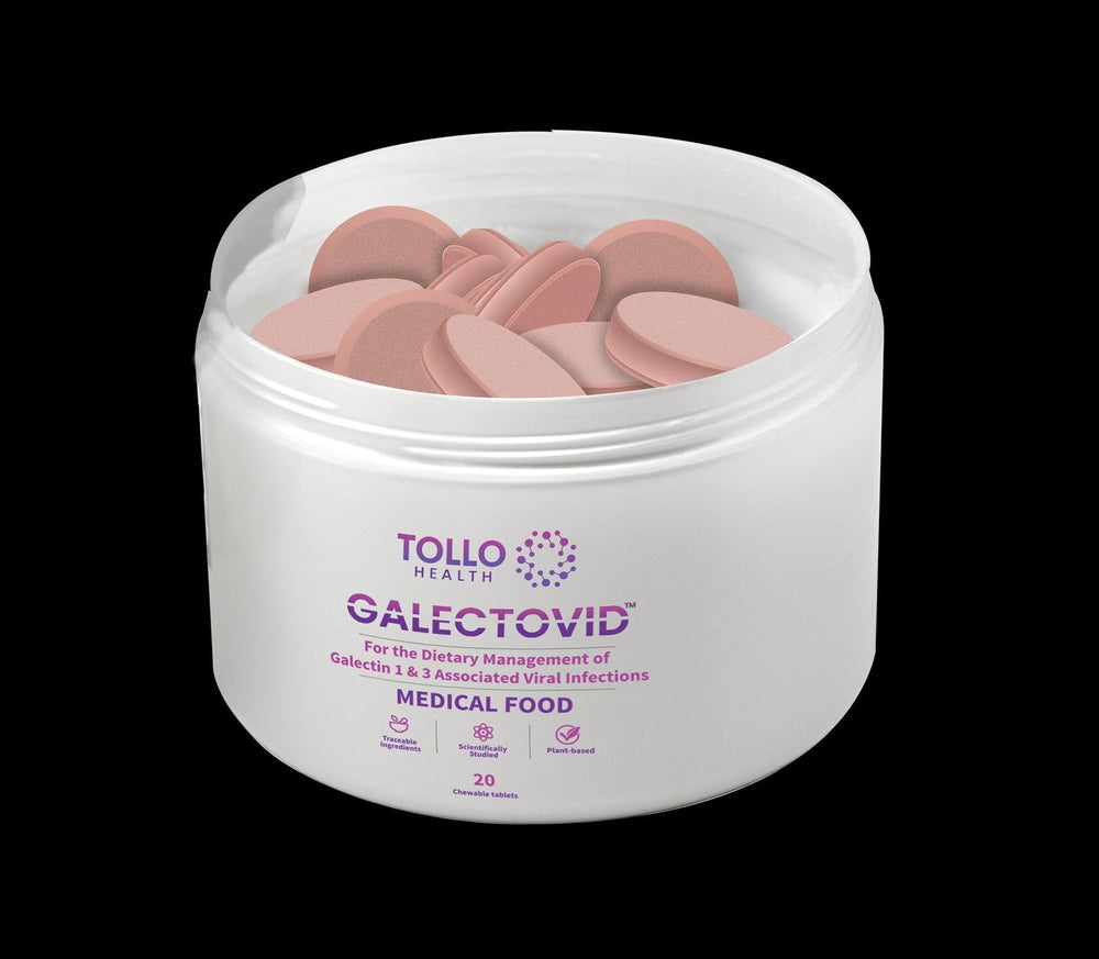 GALECTOVID peppermint chewables pictured for easy daily dosing