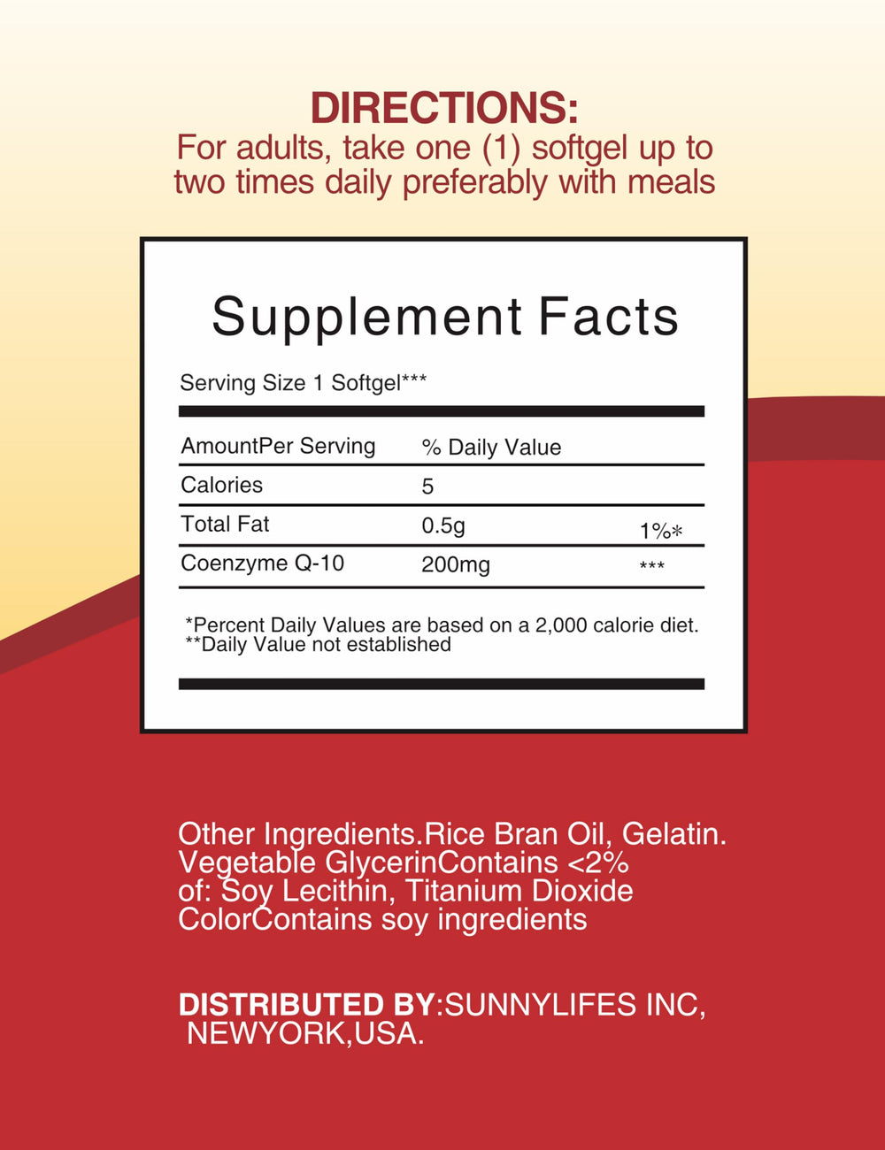 Softgel capsules with 200mg CoQ10 for convenient daily use