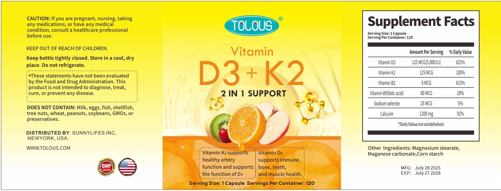 TOLOUS travel-friendly bottle ready for on-the-go supplementation