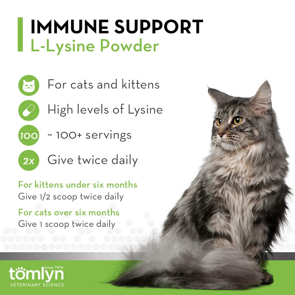 Tomlyn cat eye and respiratory support with daily lysine powder.
