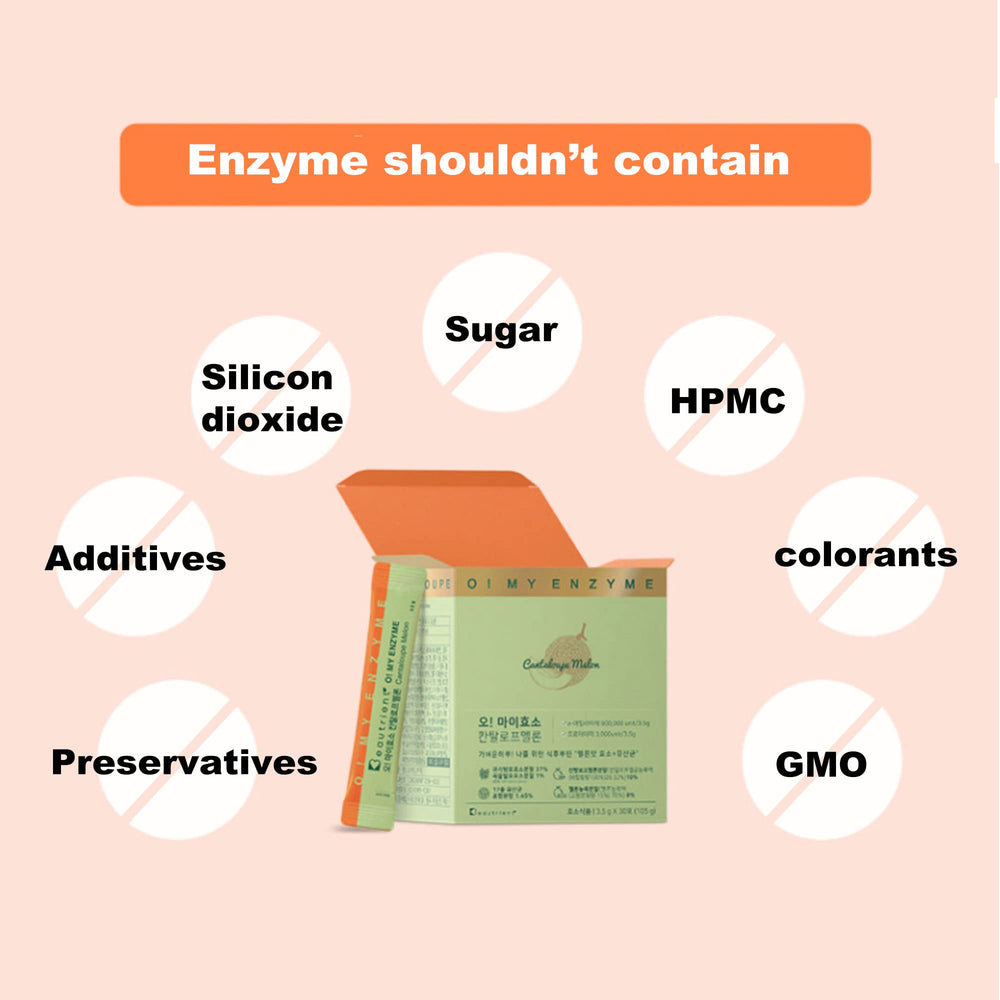 Tomnada O! MY ENZYME ingredients panel emphasizes probiotics and enzymes