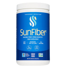Tomorrow's Nutrition Sunfiber bottle pour shows easy, tasteless fiber for daily digestion support.