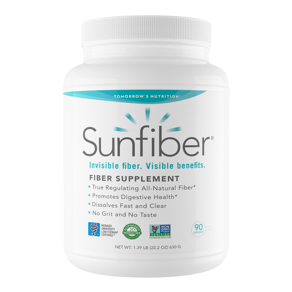 Tomorrow's Nutrition Sunfiber bottle shown for daily fiber support