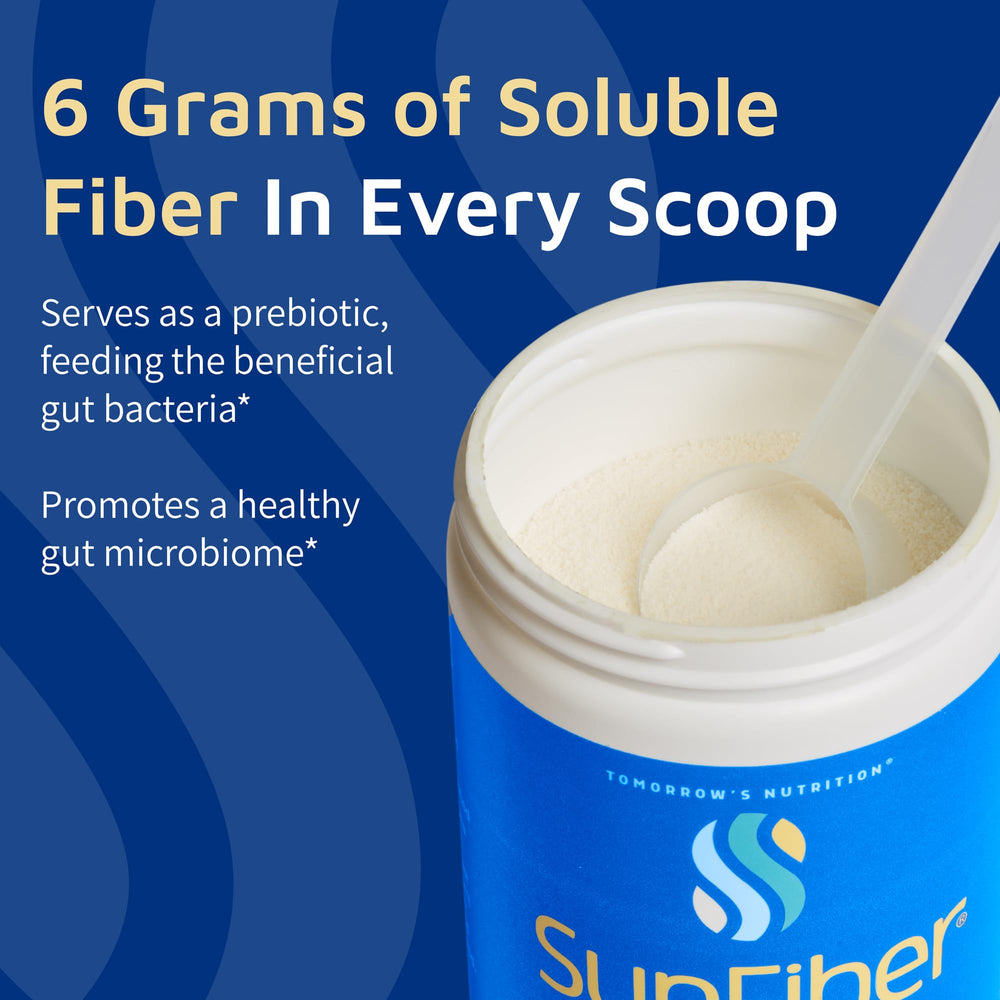Tomorrow's Nutrition Sunfiber dissolving in water demonstrates fast, flavorless mixing.