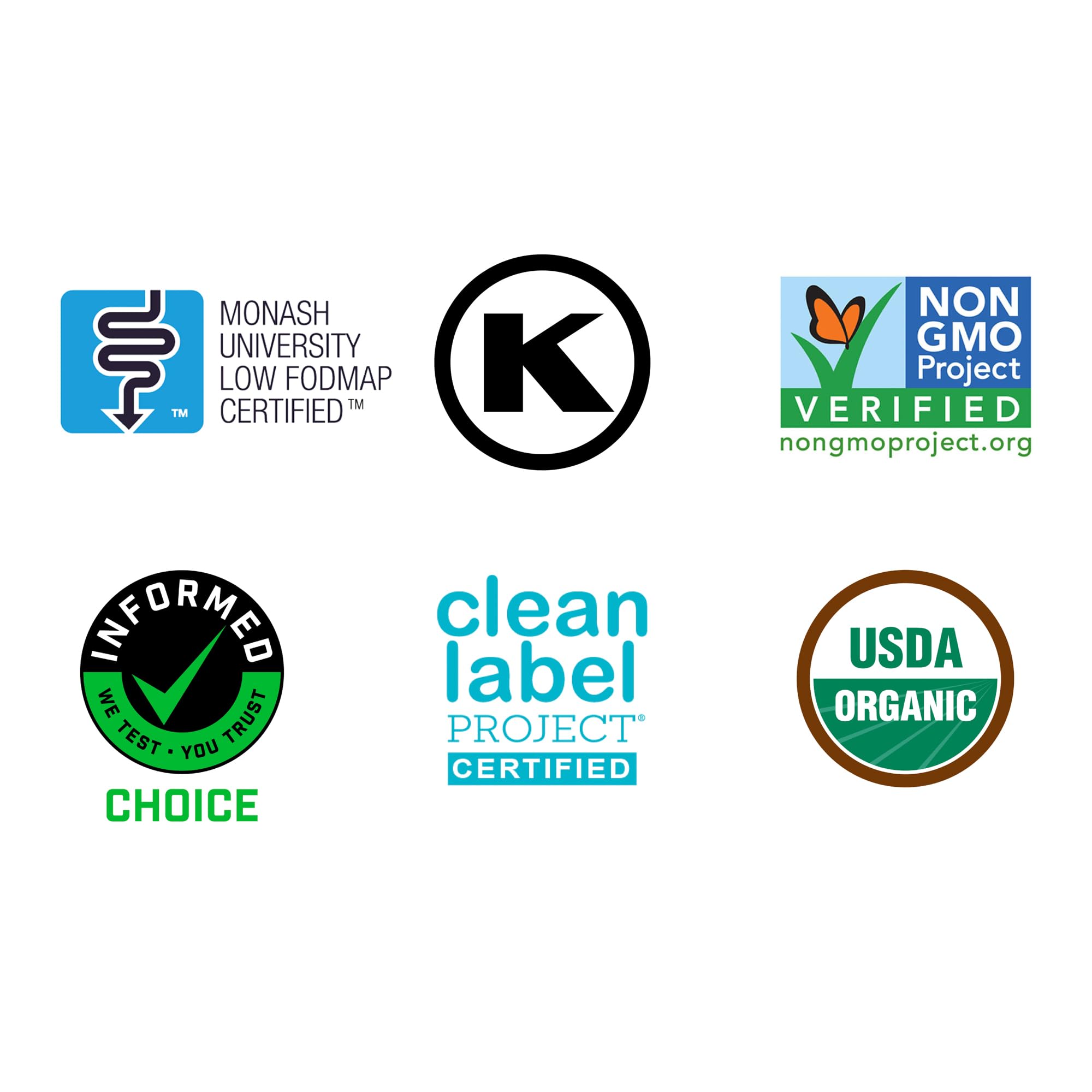 Tomorrow's Nutrition Sunfiber label closeup showing certifications and fiber info