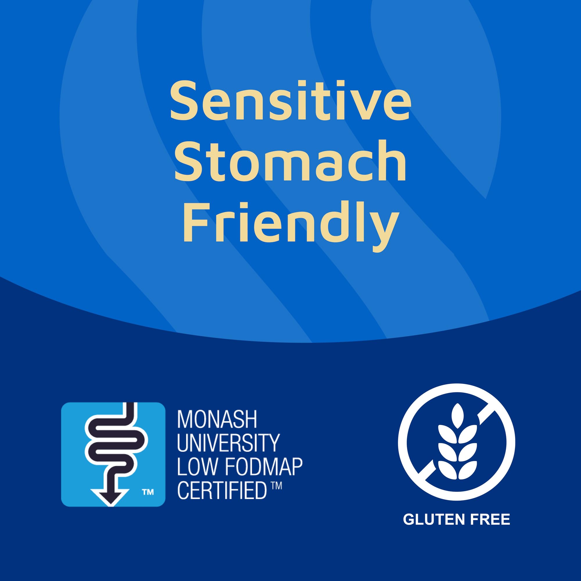 Tomorrow's Nutrition Sunfiber packaging display communicates gluten-free, low-FODMAP, unflavored versatility.