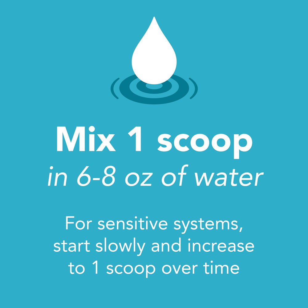Tomorrow's Nutrition Sunfiber being poured into a glass for mixing