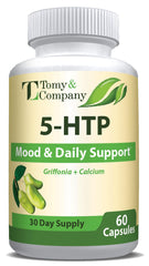 Tomy&Company 5-HTP bottle front view supports mood balance and restful sleep