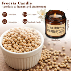 Tondiamo lawyer candle closeup wood wick for cozy mood.