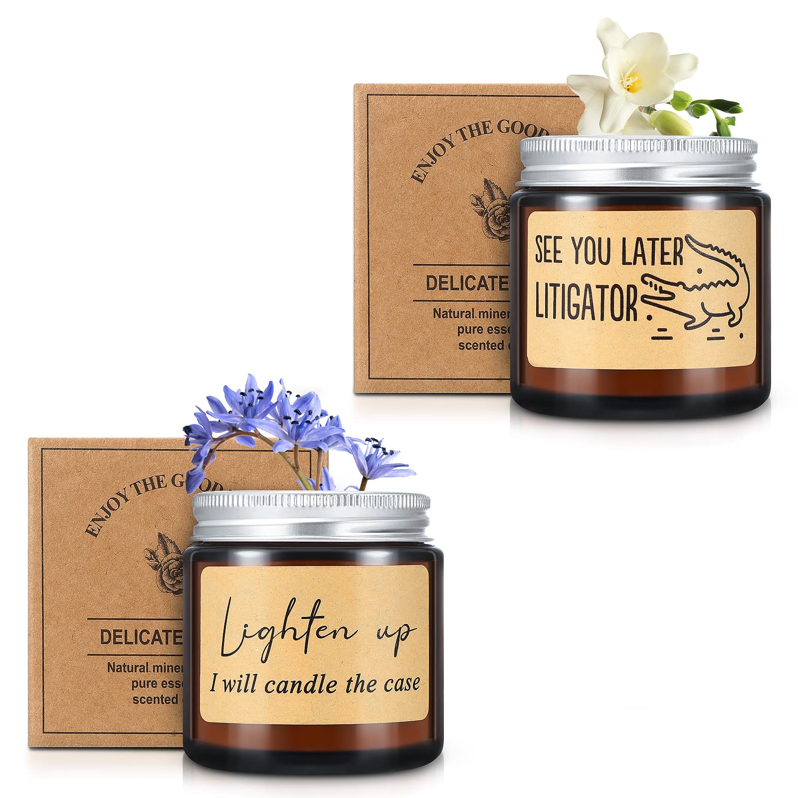 Tondiamo lawyer candle pack two styles creates serene study ambiance.
