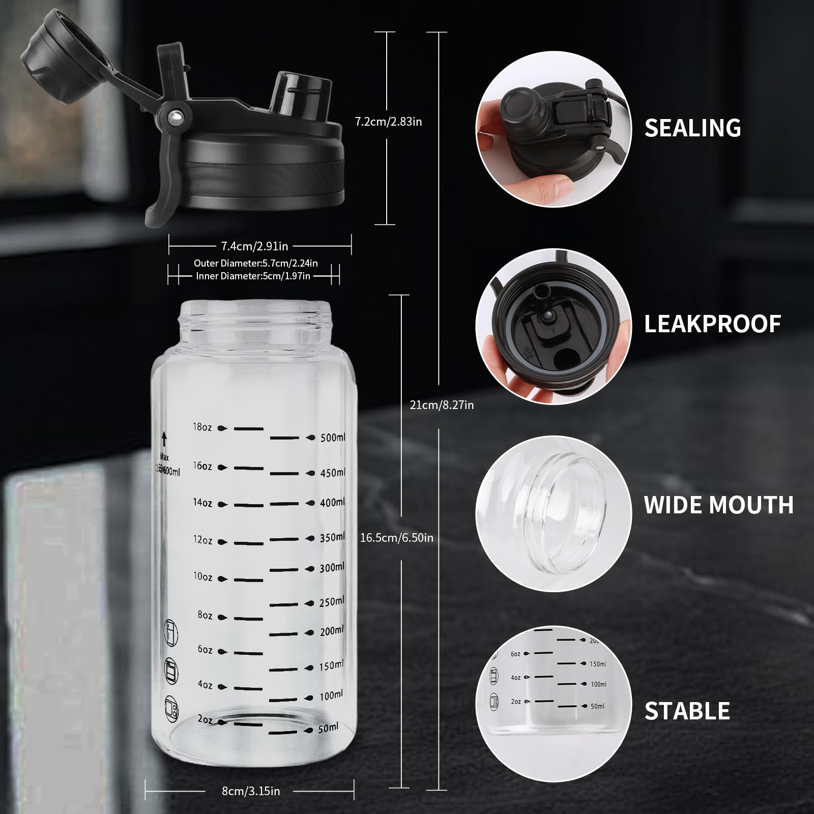 TONGRANG-LIFE 2-in-1 sip and straw design supports easy hydration