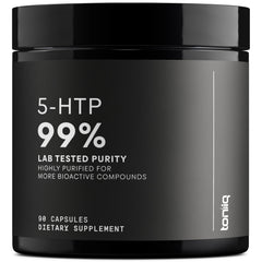 Toniiq 5-HTP bottle front showing purity and dosage clarity