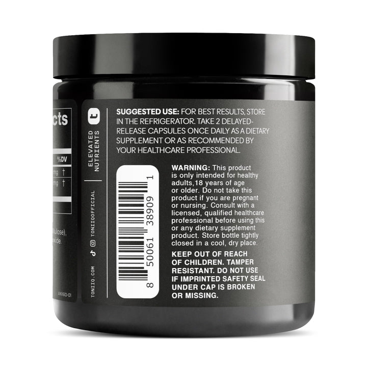 Toniiq Akkermansia Probiotic packaging box emphasizes clarity and purity.
