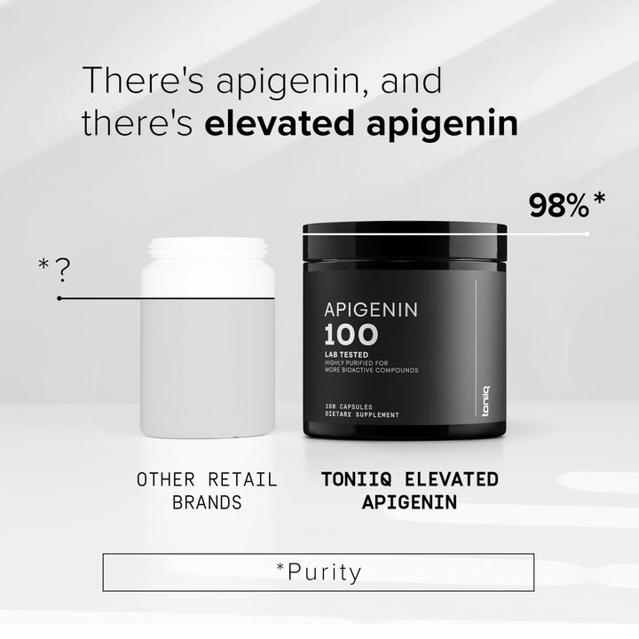 Toniiq Apigenin bottle being poured for easy portioning