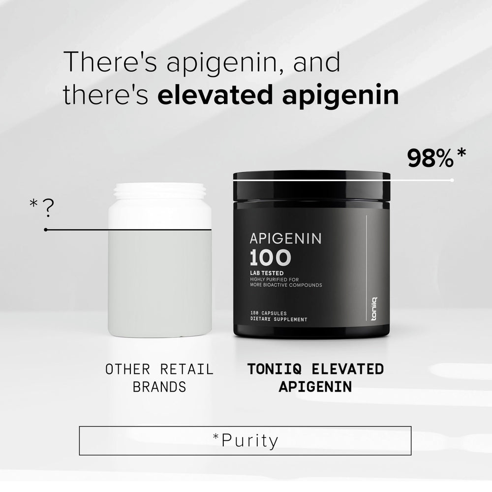 Toniiq Apigenin bottle being poured for easy portioning