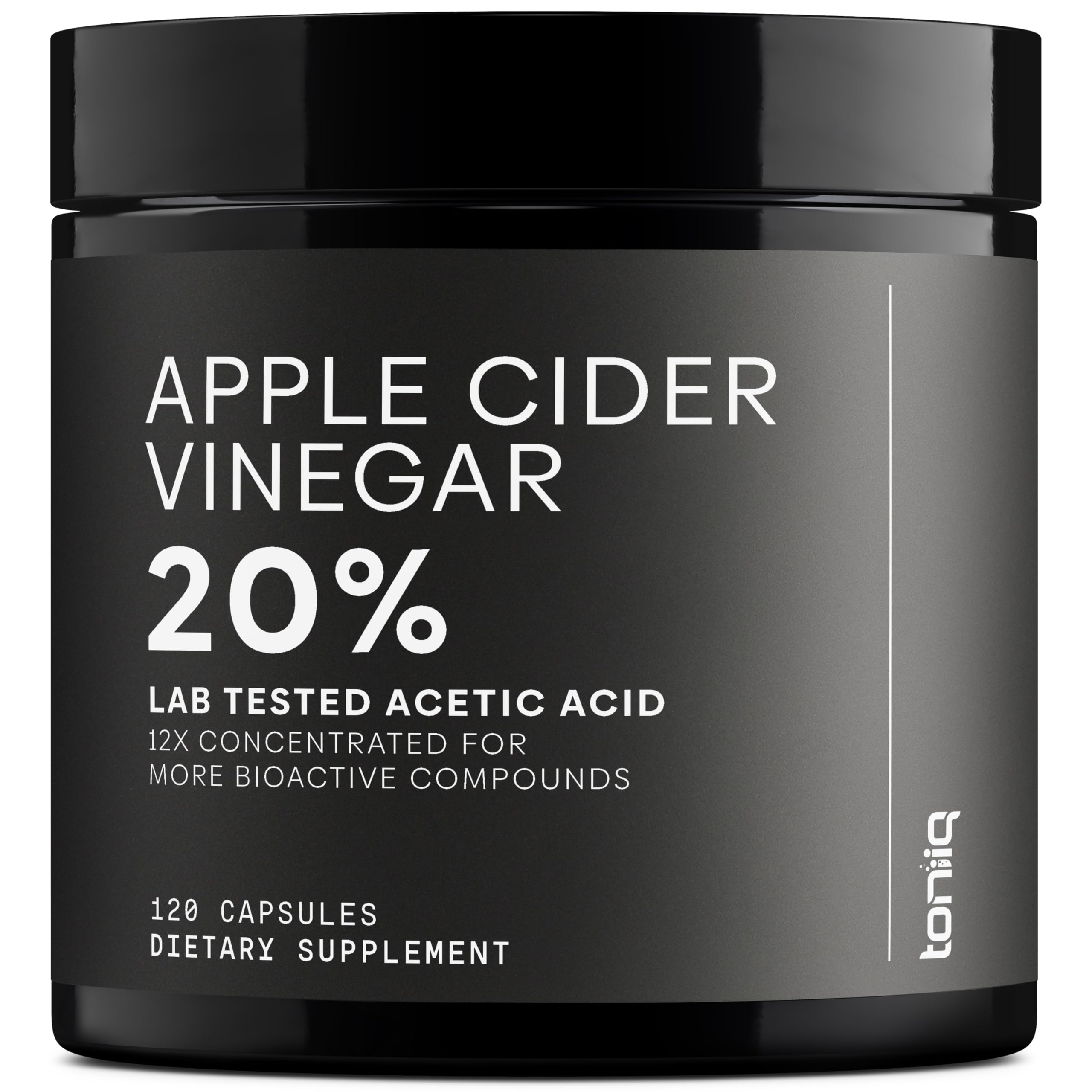 Toniiq Apple Cider Vinegar Capsules bottle for convenient daily wellness.