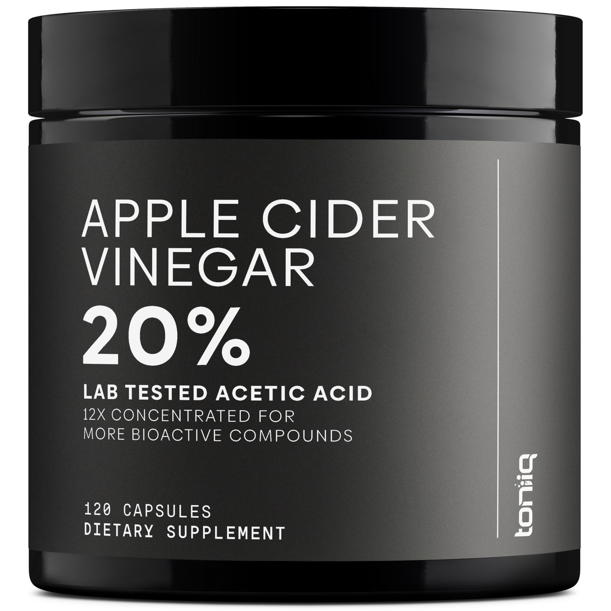 Toniiq Apple Cider Vinegar Capsules bottle for convenient daily wellness.