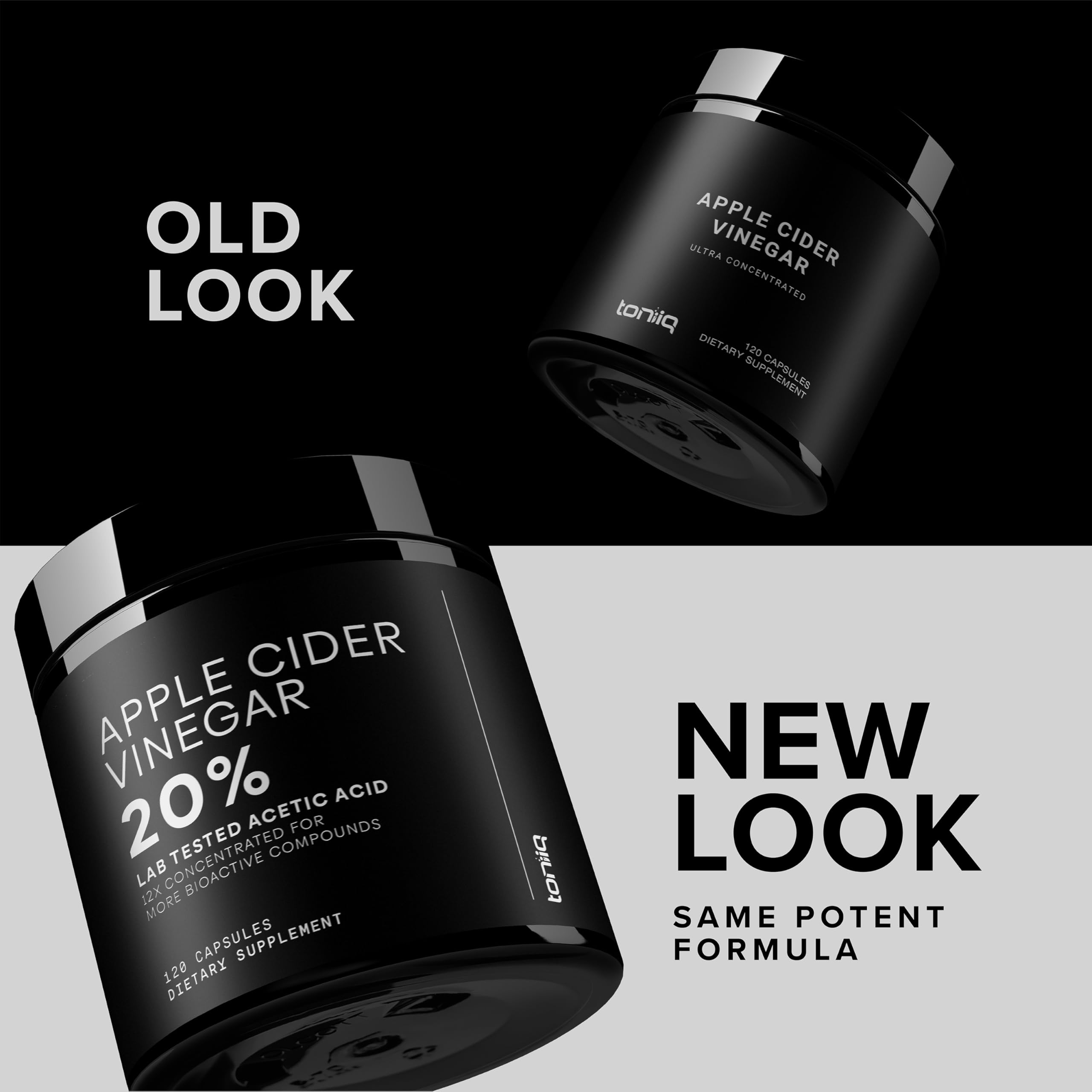 Toniiq ACV Capsules close-up shows easy-to-take capsules.
