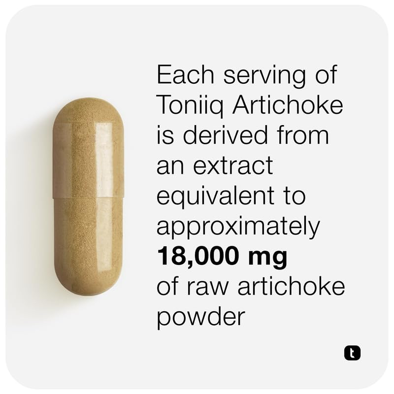 Toniiq Artichoke Extract lab-tested seal confirms quality and purity.