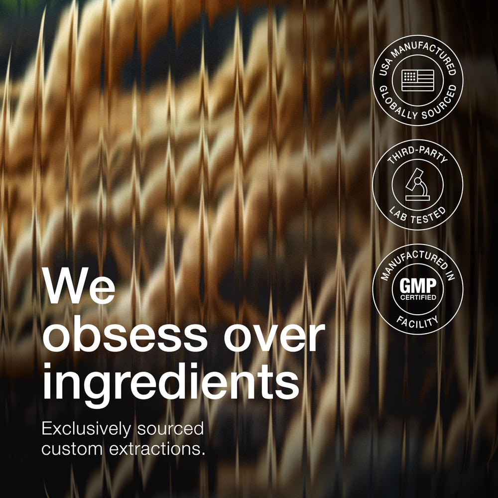 GMP-certified production and third-party testing symbol for Toniiq Ashwagandha quality.