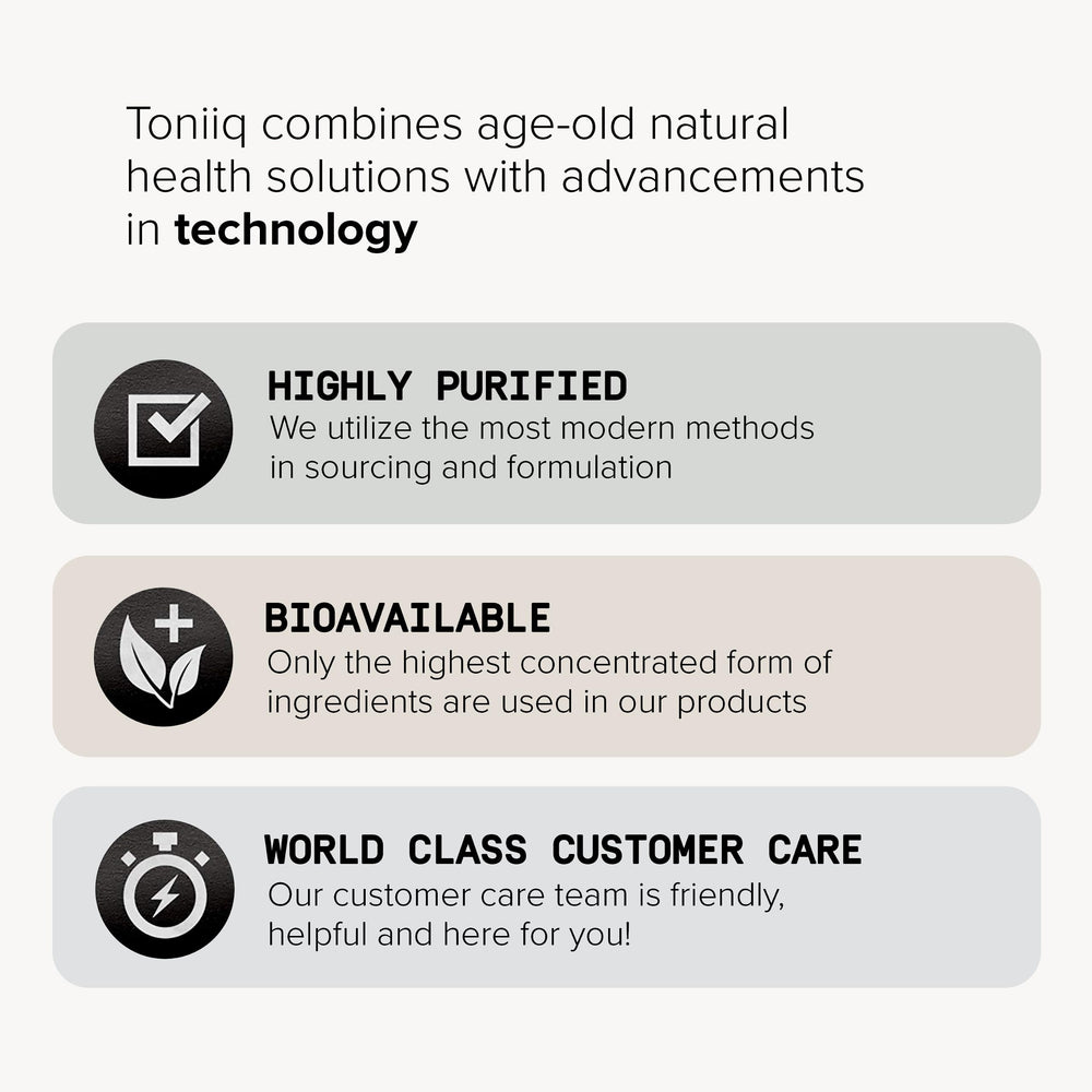 Toniiq batch testing certificate verifies consistency and purity.