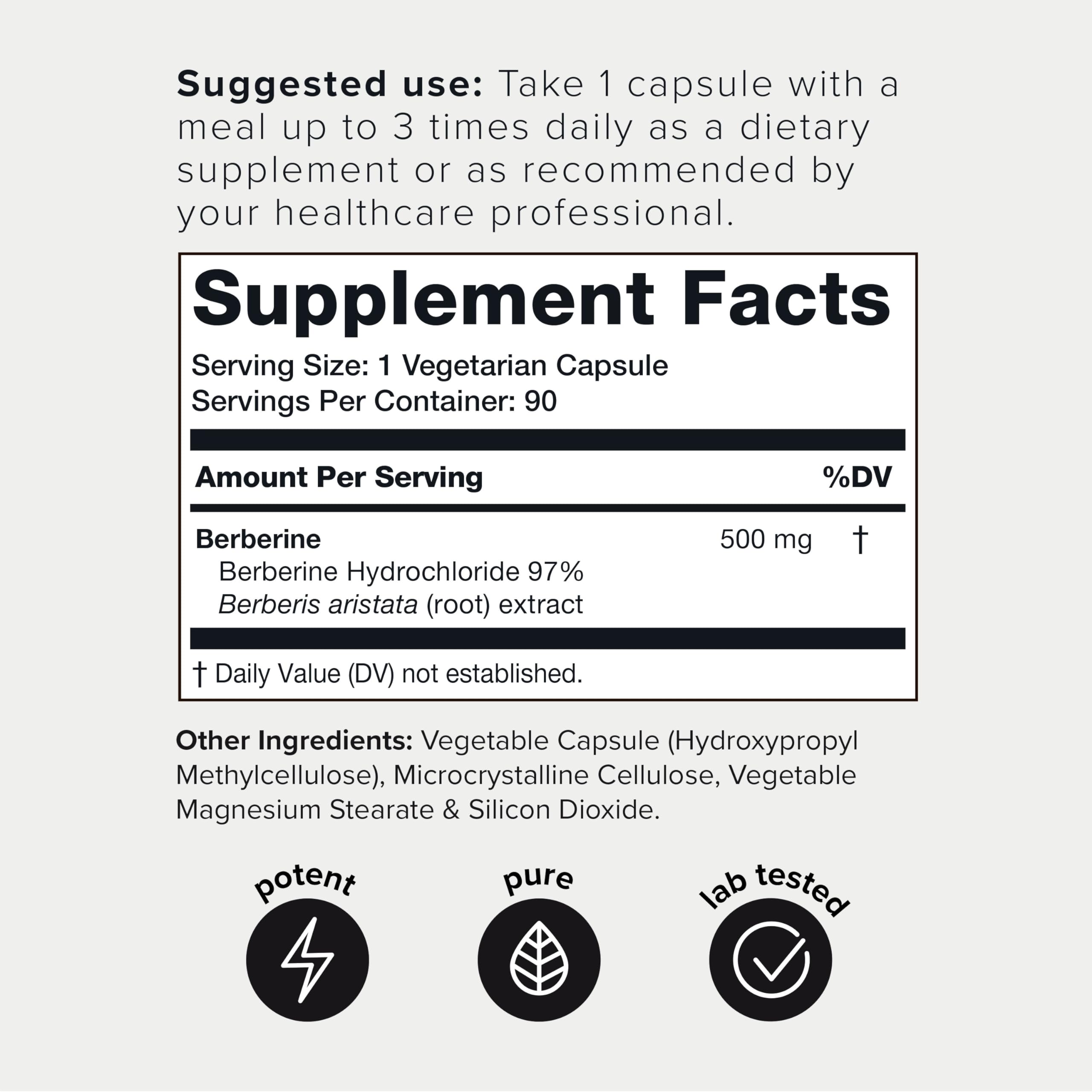 Toniiq Berberine HCl 97% capsules ensuring high-purity daily intake