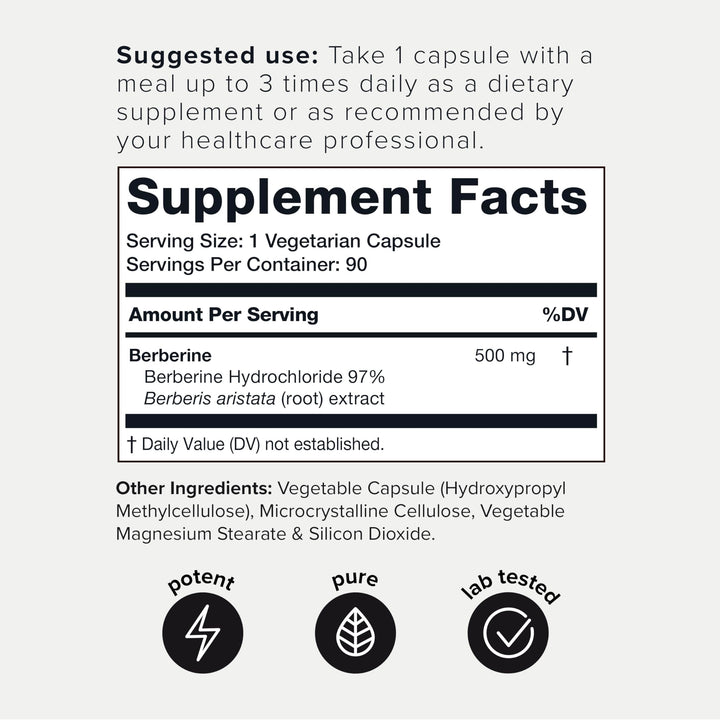 Toniiq Berberine HCl 97% capsules ensuring high-purity daily intake