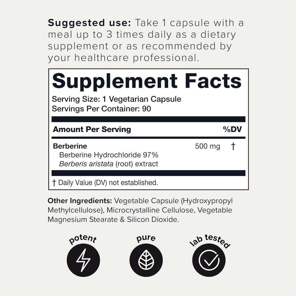 Toniiq Berberine HCl 97% capsules ensuring high-purity daily intake