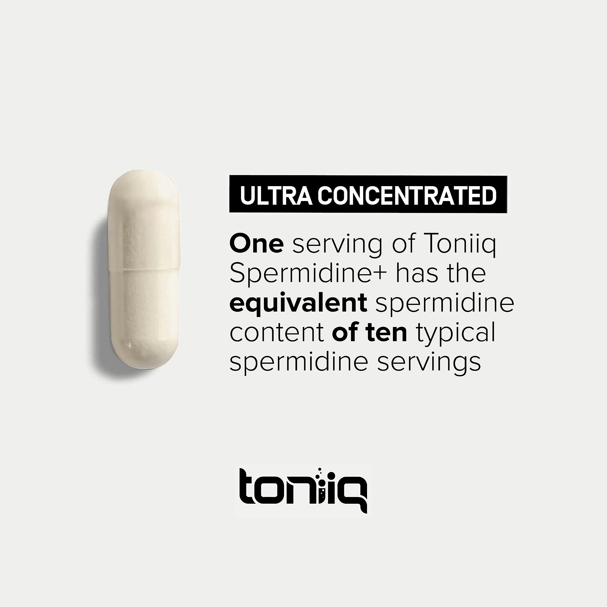 Toniiq bottle with serving size information