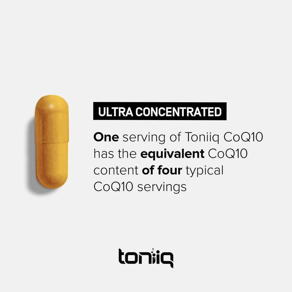Toniiq CoQ10 98% purity-label emphasizing high-purity ingredients