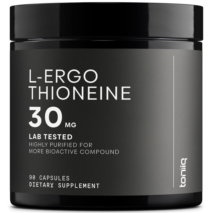Toniiq Ergothioneine MitoPrime 30mg bottle supports daily antioxidant potential.