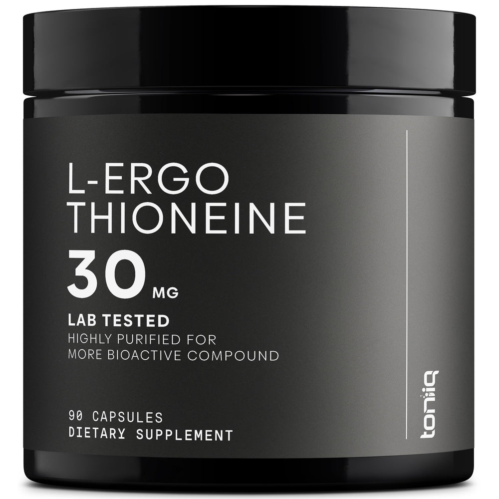 Toniiq Ergothioneine MitoPrime 30mg bottle supports daily antioxidant potential.