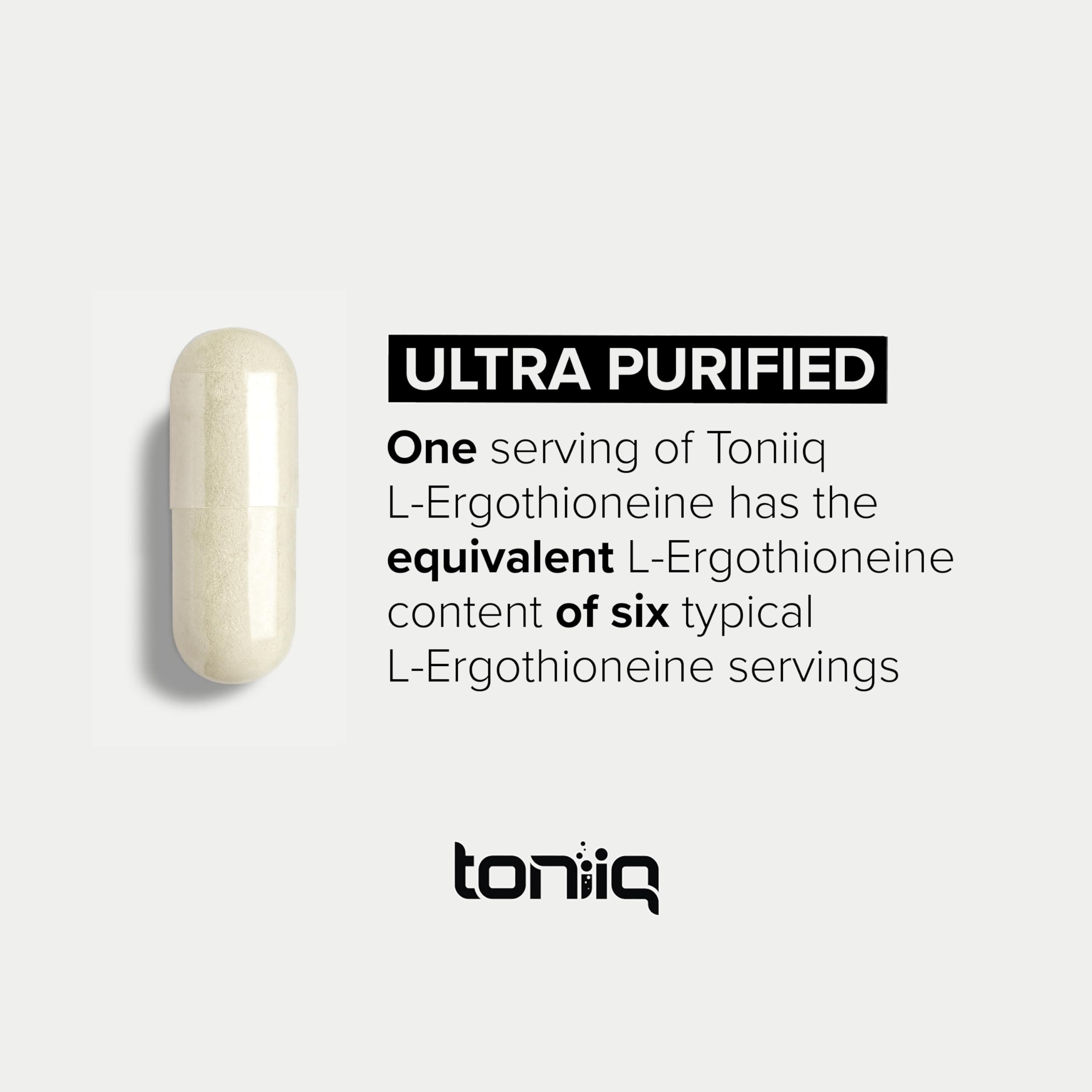 Toniiq Ergothioneine MitoPrime box display reinforces brand reliability.