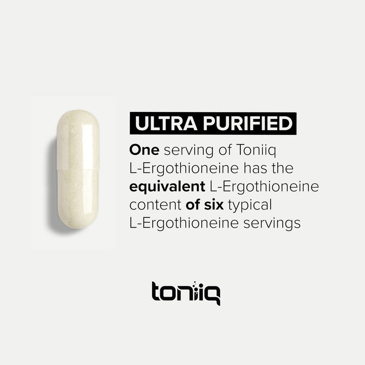 Toniiq Ergothioneine MitoPrime box display reinforces brand reliability.