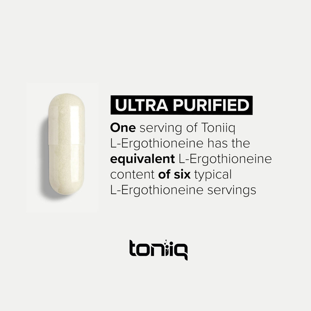 Toniiq Ergothioneine MitoPrime box display reinforces brand reliability.