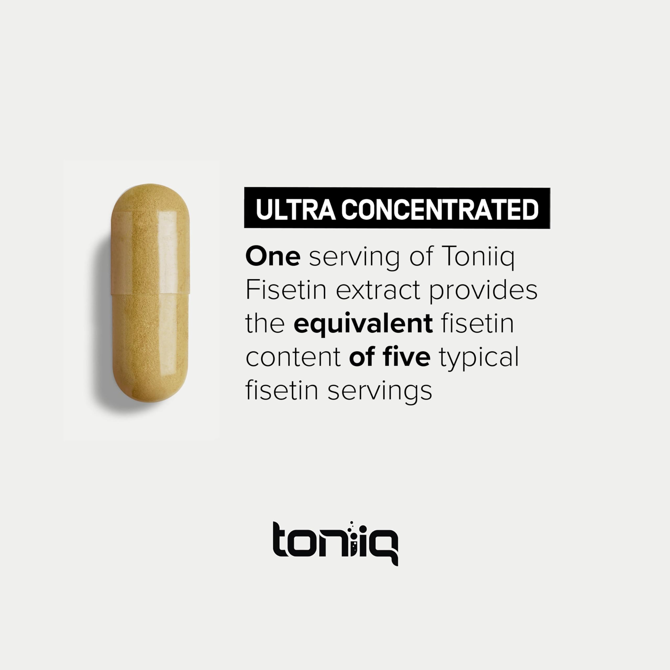 Toniiq fisetin bottle packaging reflects premium quality for reliable daily use.