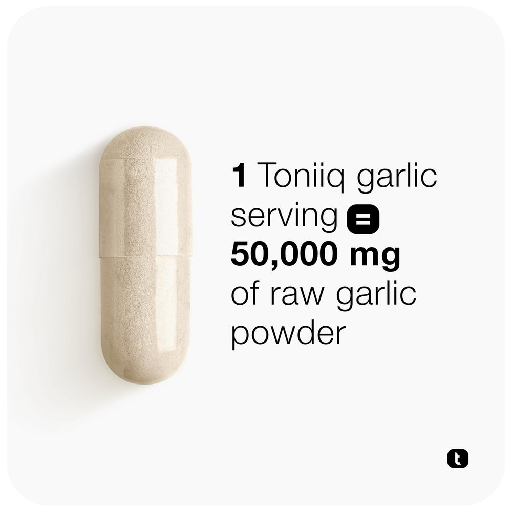Toniiq GMP-certified facility symbol on product packaging.