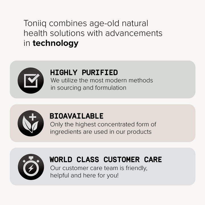 Toniiq Glutathione net weight information on bottle