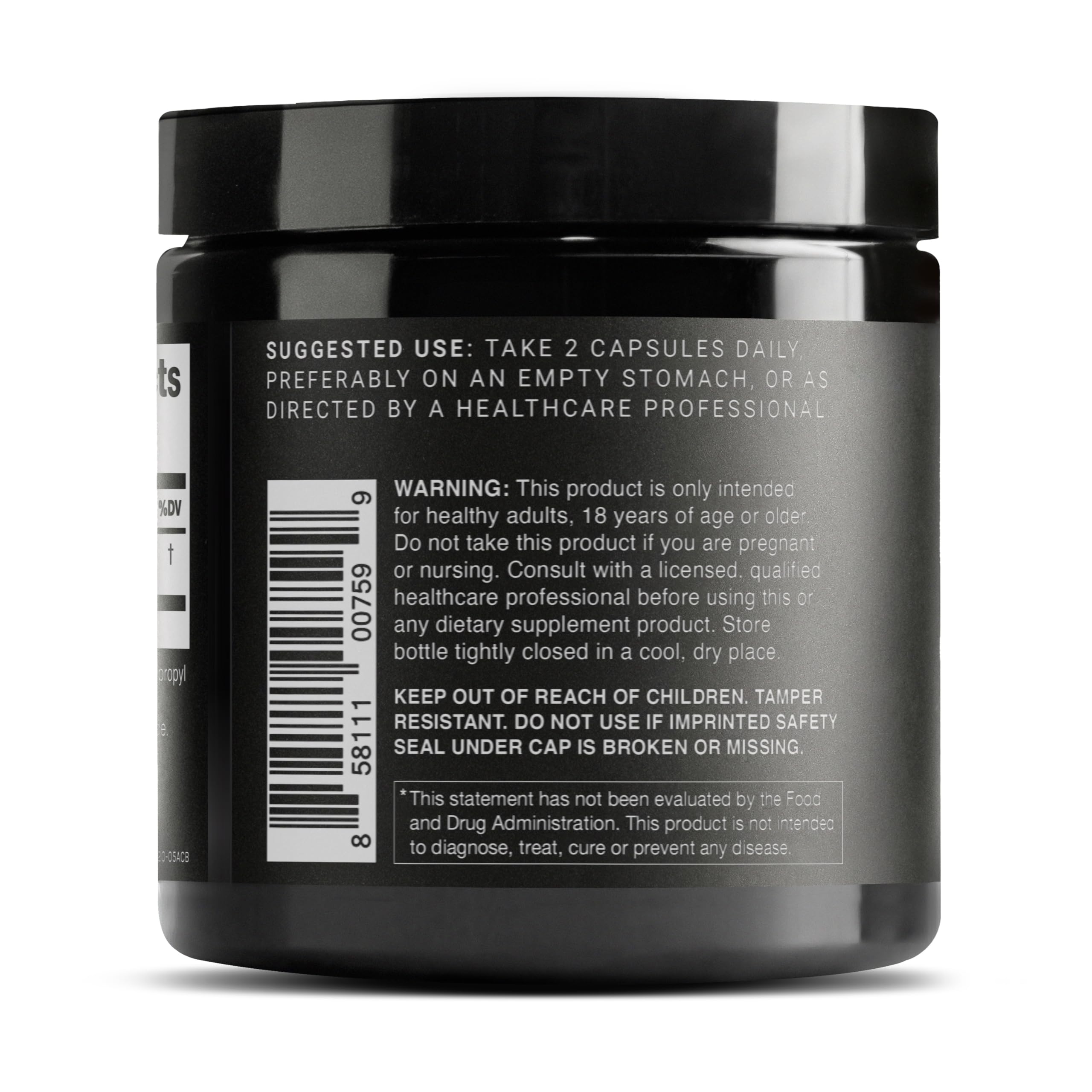 Toniiq Glutathione purity label indicating 98%+ purity.