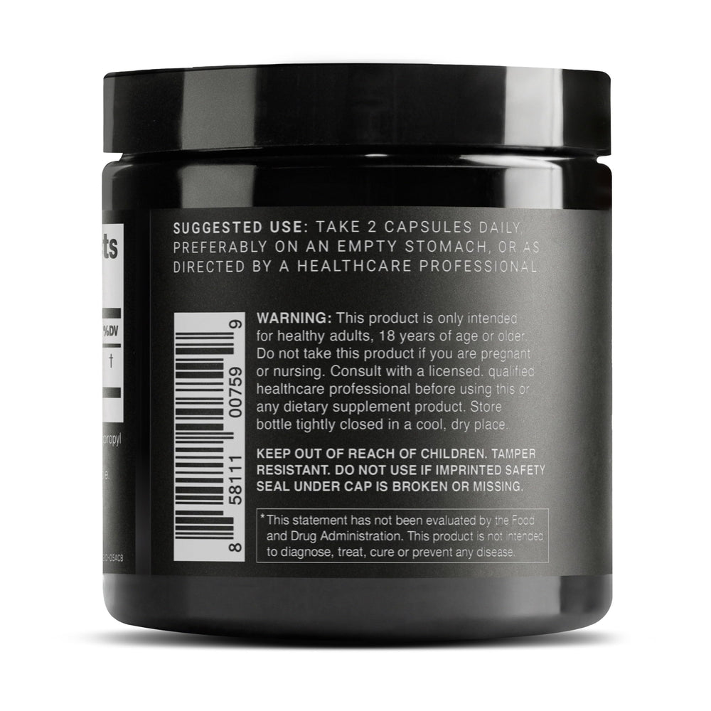 Toniiq Glutathione purity label indicating 98%+ purity.