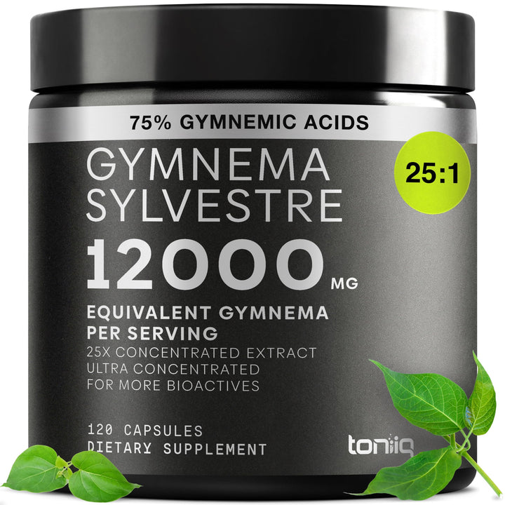 Toniiq Gymnema Sylvestre bottle front—potent 25:1 extract for daily wellness support