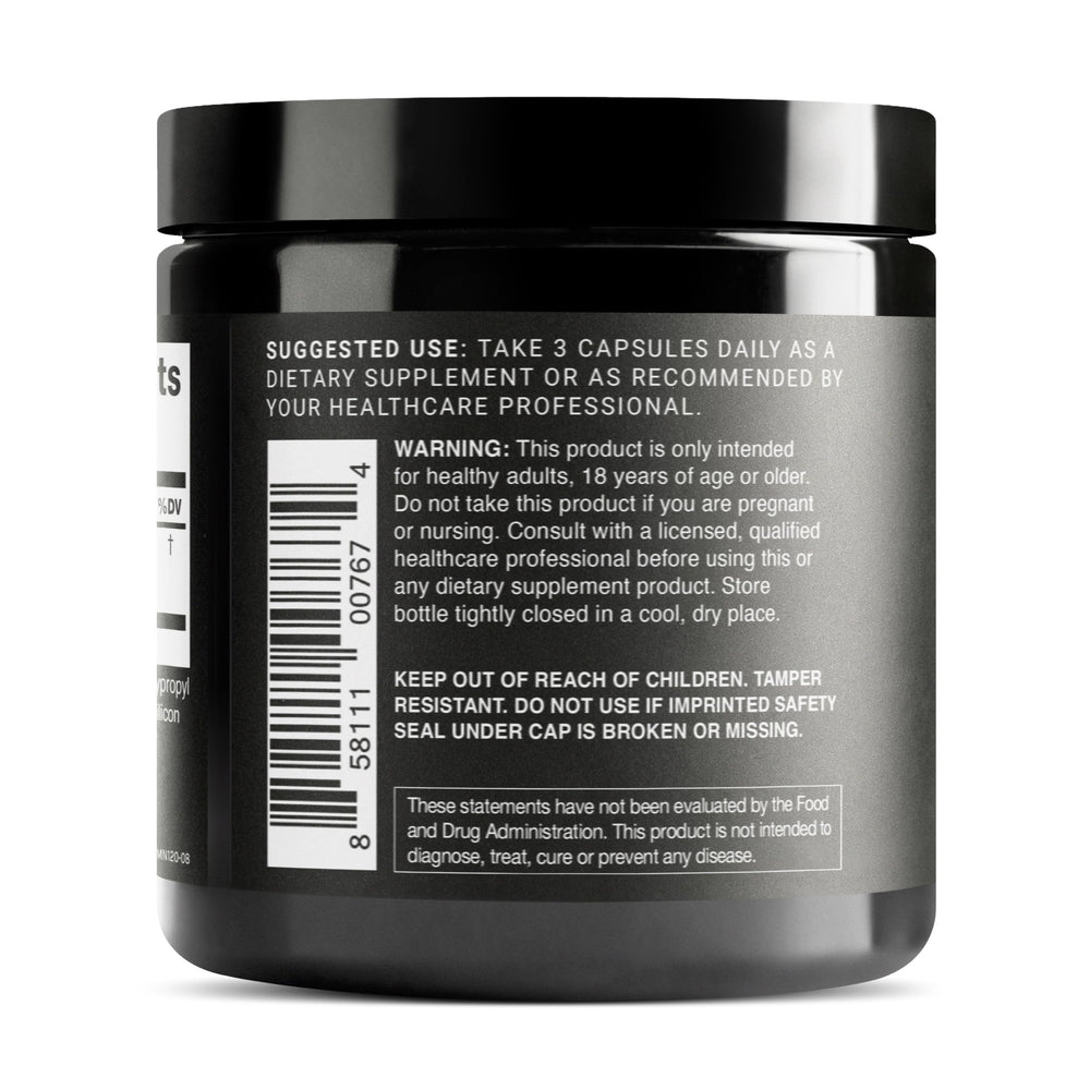 Toniiq Lion’s Mane capsules-outline for easy daily dosing.